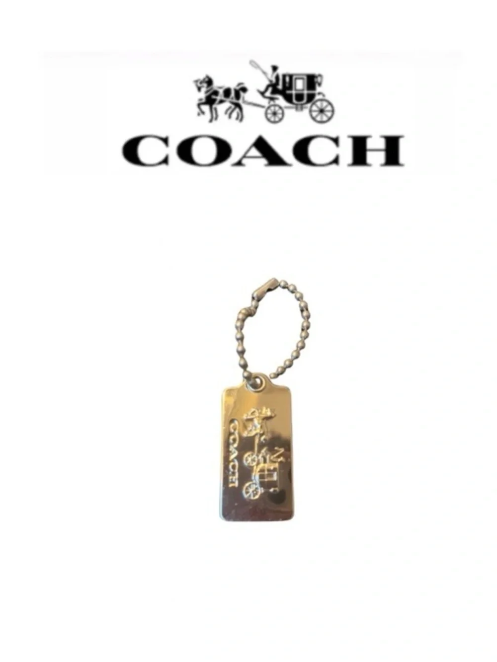 Coach Horse & Carriage hangtag- gold tone